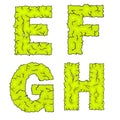 Halloween grimy letters efgh