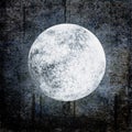 Halloween grunge background with full moon on night cloudy sky Royalty Free Stock Photo