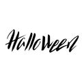 Halloween hand-drawn black lettering on white background. Halloween grungy lettering isolated. Royalty Free Stock Photo