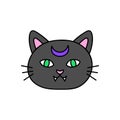 Halloween hand drawn cat vector illustration Royalty Free Stock Photo