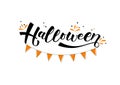 Halloween-hand drawn lettering. Holliday calligraphy