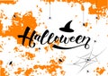 Halloween-hand drawn lettering. Holliday calligraphy