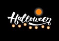 Halloween-hand drawn lettering. Holliday calligraphy