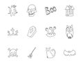 halloween hand drawn linear vector icons Royalty Free Stock Photo