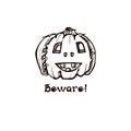 Halloween hand drawn pumpkin with handwritten phrase