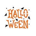 Halloween hand drawn text with texture