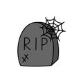 Halloween hand drawn tombstone vector illustration