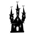Halloween haunted castle. Vector illustration isolated on white