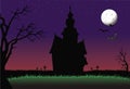 Halloween haunted house background