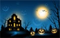 Halloween haunted house copyspace background Royalty Free Stock Photo