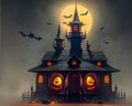 Halloween haunted house October dark enchanted abode