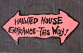 Halloween haunted house sign