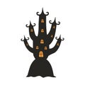 Halloween haunted house vector cartoon illustration isolated Royalty Free Stock Photo