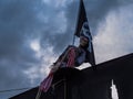 Halloween - Haunted Pirate Ship on Front Yard Royalty Free Stock Photo