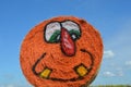 Halloween Hay Bale in Gervis, Oregon Royalty Free Stock Photo