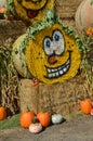 Halloween Hay Bale in Gervis, Oregon Royalty Free Stock Photo