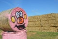 Halloween Hay Bale in Gervis, Oregon Royalty Free Stock Photo