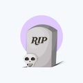 halloween headstone icon cartoon illustration