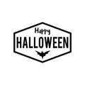 Halloween hipster scary party Badge/Label with bat