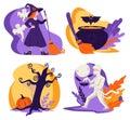 Halloween holiday in autumn, witch character mummy Royalty Free Stock Photo