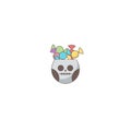 Halloween holiday icon, Skull bonbon