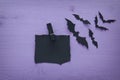 Halloween holiday minimal top view image of empty letter to add