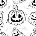 Halloween holiday seamless pattern background Royalty Free Stock Photo