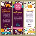 Halloween Holiday Vector Party Invitation Template Flyer Set Royalty Free Stock Photo