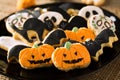 Halloween homemade gingerbread cookies Royalty Free Stock Photo