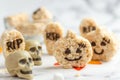 Halloween homemade marshmallow rice crispy treat bar Royalty Free Stock Photo