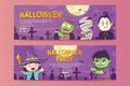 Halloween horizontal banner template