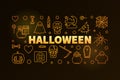 Halloween horizontal vector Holiday yellow line banner