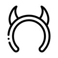 Halloween horns icon vector outline illustration