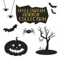 Halloween horror collection with black siluet