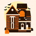 A Halloween horror house.Vector illustration Royalty Free Stock Photo