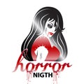 Halloween horror woman icon logo