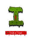 Halloween green color comic horror zombie font