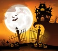 Halloween house silhouette theme 5 Royalty Free Stock Photo