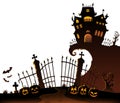 Halloween house silhouette theme 6 Royalty Free Stock Photo