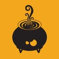 Halloween Icon: The Mumbling Cauldron. Royalty Free Stock Photo