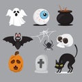 Halloween icon set. vector illustration Royalty Free Stock Photo