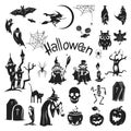 Halloween icon set, simple style Royalty Free Stock Photo