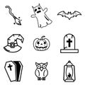 Halloween icon vector design template basic RGB Royalty Free Stock Photo