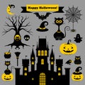 Halloween icons. Vector illustration Royalty Free Stock Photo