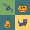 Halloween icons set, design elements, vector illustration Royalty Free Stock Photo