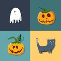 Halloween icons set, design elements, vector illustration Royalty Free Stock Photo