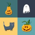 Halloween icons set, design elements, vector illustration Royalty Free Stock Photo