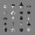 Halloween icons set grayscale color design Royalty Free Stock Photo
