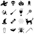 Halloween icons set in simple style Royalty Free Stock Photo