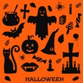 Halloween icons silhouettes